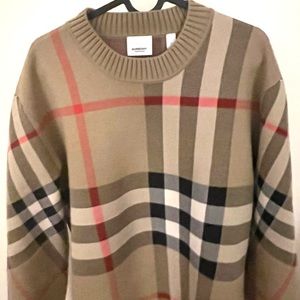 Burberry check technical wool jacquard sweater